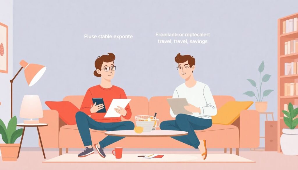 Как справляться с нерегулярным доходом в паре и сохранять финансовую стабильность Как справляться с нерегулярным доходом в паре - иллюстрация