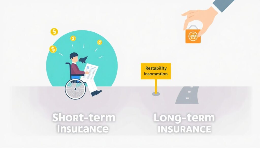 Страхование по инвалидности: краткосрочные и долгосрочные виды保障 Типы страхования по инвалидности (краткосрочное, долгосрочное) - иллюстрация