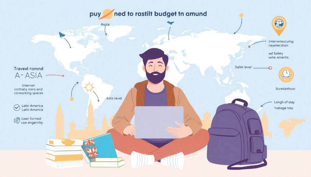 Как путешествовать с ограниченным бюджетом в качестве фрилансера - иллюстрация