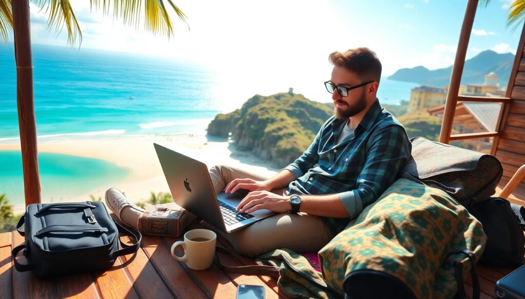 Как зарабатывать деньги в путешествиях фрилансеру без потери стабильного дохода Как зарабатывать деньги во время путешествий в качестве фрилансера - иллюстрация