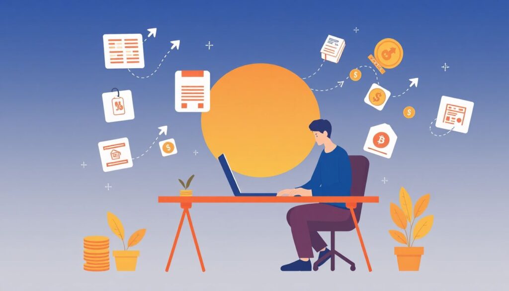 Пассивный доход для фрилансеров: лучшие идеи заработка онлайн без постоянной работы Лучшие идеи пассивного дохода для фрилансеров (электронные книги, онлайн-курсы и т.д.) - иллюстрация